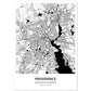 Poster con mapa de Providence - USA. Láminas de ciudades de Estados Unidos con mares y ríos en color negro.-Artwork-Nacnic-A4-Sin marco-Nacnic Estudio SL