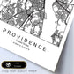 Poster con mapa de Providence. Lámina de Estados Unidos, con imágenes de mapas y carreteras-Artwork-Nacnic-Nacnic Estudio SL