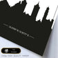 Poster con mapa de Puebla - Mexico. Láminas con Skyline de ciudades de Estados Unidos, Canada, Mexico con sombra negra.-Artwork-Nacnic-Nacnic Estudio SL