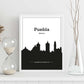 Poster con mapa de Puebla - Mexico. Láminas con Skyline de ciudades de Estados Unidos, Canada, Mexico con sombra negra.-Artwork-Nacnic-Nacnic Estudio SL