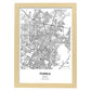 Poster con mapa de Puebla - Mexico. Láminas de ciudades de Latinoamérica con mares y ríos en color negro.-Artwork-Nacnic-A3-Marco Madera clara-Nacnic Estudio SL