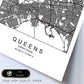 Poster con mapa de Queens. Lámina de Estados Unidos, con imágenes de mapas y carreteras-Artwork-Nacnic-Nacnic Estudio SL