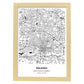 Poster con mapa de Raleigh - USA. Láminas de ciudades de Estados Unidos con mares y ríos en color negro.-Artwork-Nacnic-A4-Marco Madera clara-Nacnic Estudio SL