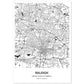 Poster con mapa de Raleigh - USA. Láminas de ciudades de Estados Unidos con mares y ríos en color negro.-Artwork-Nacnic-A4-Sin marco-Nacnic Estudio SL
