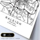 Poster con mapa de Raleigh. Lámina de Estados Unidos, con imágenes de mapas y carreteras-Artwork-Nacnic-Nacnic Estudio SL