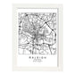 Poster con mapa de Raleigh. Lámina de Estados Unidos, con imágenes de mapas y carreteras-Artwork-Nacnic-A3-Marco Blanco-Nacnic Estudio SL