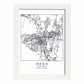 Poster con mapa de Reno. Lámina de Estados Unidos, con imágenes de mapas y carreteras-Artwork-Nacnic-A4-Marco Blanco-Nacnic Estudio SL