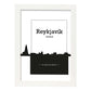 Poster con mapa de Reykjavik - Islandia. Láminas con Skyline de ciudades del norte de Europa con sombra negra.-Artwork-Nacnic-A4-Marco Blanco-Nacnic Estudio SL