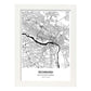 Poster con mapa de Richmond - USA. Láminas de ciudades de Estados Unidos con mares y ríos en color negro.-Artwork-Nacnic-A3-Marco Blanco-Nacnic Estudio SL