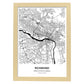Poster con mapa de Richmond - USA. Láminas de ciudades de Estados Unidos con mares y ríos en color negro.-Artwork-Nacnic-A3-Marco Madera clara-Nacnic Estudio SL