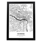 Poster con mapa de Richmond - USA. Láminas de ciudades de Estados Unidos con mares y ríos en color negro.-Artwork-Nacnic-A4-Marco Negro-Nacnic Estudio SL