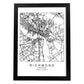 Poster con mapa de Richmond. Lámina de Estados Unidos, con imágenes de mapas y carreteras-Artwork-Nacnic-A3-Marco Negro-Nacnic Estudio SL