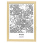 Poster con mapa de Ryadh - Arabia Saudi. Láminas de ciudades de Oriente Medio con mares y ríos en color negro.-Artwork-Nacnic-A3-Marco Madera clara-Nacnic Estudio SL