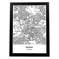 Poster con mapa de Ryadh - Arabia Saudi. Láminas de ciudades de Oriente Medio con mares y ríos en color negro.-Artwork-Nacnic-A3-Marco Negro-Nacnic Estudio SL