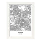 Poster con mapa de Ryadh - Arabia Saudi. Láminas de ciudades de Oriente Medio con mares y ríos en color negro.-Artwork-Nacnic-A4-Marco Blanco-Nacnic Estudio SL