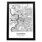 Poster con mapa de Sacramento - USA. Láminas de ciudades de Estados Unidos con mares y ríos en color negro.-Artwork-Nacnic-A3-Marco Negro-Nacnic Estudio SL
