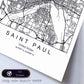 Poster con mapa de Saint Paul. Lámina de Estados Unidos, con imágenes de mapas y carreteras-Artwork-Nacnic-Nacnic Estudio SL