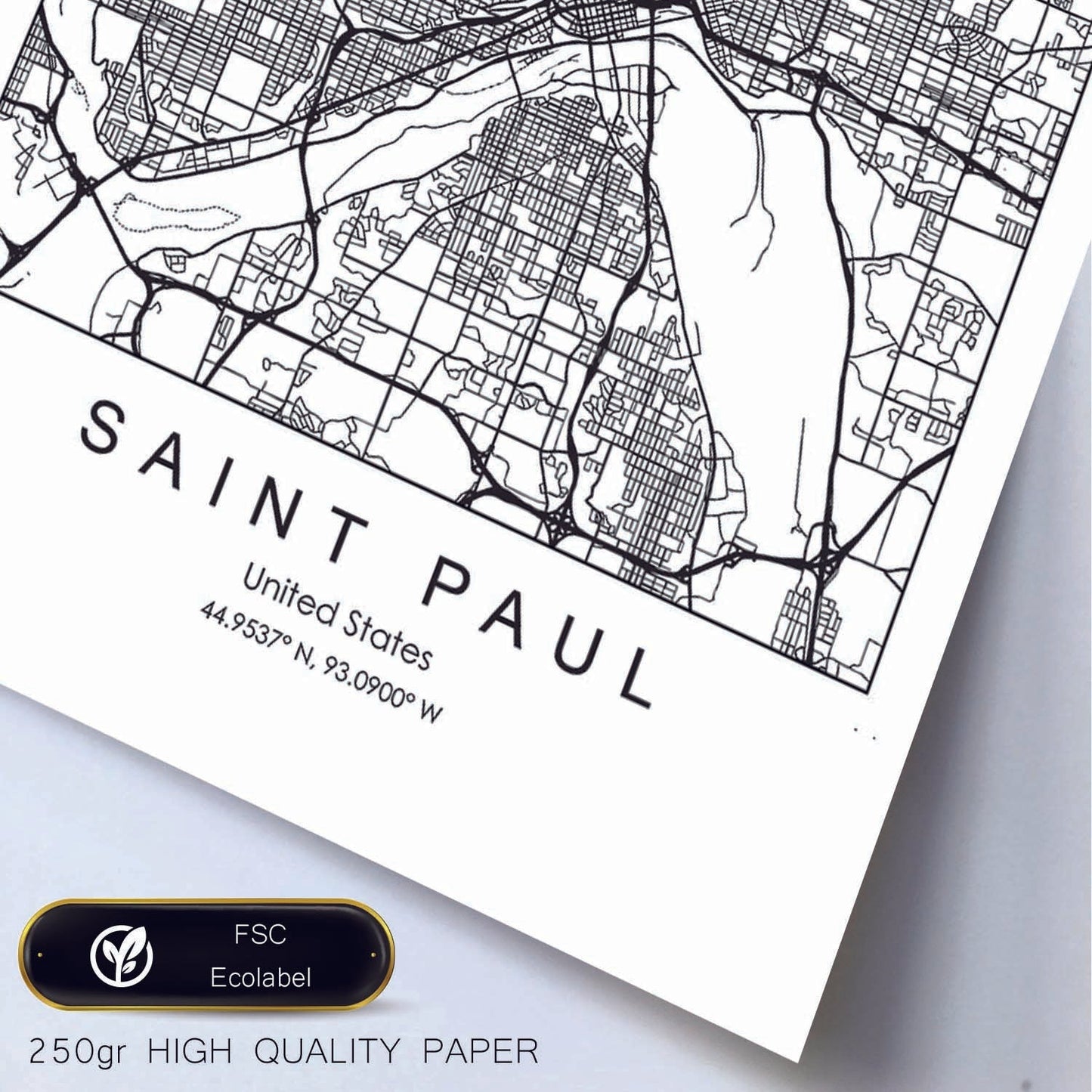 Poster con mapa de Saint Paul. Lámina de Estados Unidos, con imágenes de mapas y carreteras-Artwork-Nacnic-Nacnic Estudio SL