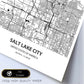 Poster con mapa de Salt Lake City - USA. Láminas de ciudades de Estados Unidos con mares y ríos en color negro.-Artwork-Nacnic-Nacnic Estudio SL