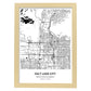 Poster con mapa de Salt Lake City - USA. Láminas de ciudades de Estados Unidos con mares y ríos en color negro.-Artwork-Nacnic-A3-Marco Madera clara-Nacnic Estudio SL