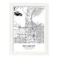 Poster con mapa de Salt Lake City - USA. Láminas de ciudades de Estados Unidos con mares y ríos en color negro.-Artwork-Nacnic-A4-Marco Blanco-Nacnic Estudio SL