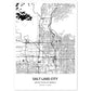 Poster con mapa de Salt Lake City - USA. Láminas de ciudades de Estados Unidos con mares y ríos en color negro.-Artwork-Nacnic-A4-Sin marco-Nacnic Estudio SL