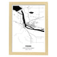 Poster con mapa de San Antonio - USA. Láminas de ciudades de Estados Unidos con mares y ríos en color negro.-Artwork-Nacnic-A4-Marco Madera clara-Nacnic Estudio SL