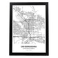 Poster con mapa de San Bernardino - USA. Láminas de ciudades de Estados Unidos con mares y ríos en color negro.-Artwork-Nacnic-A4-Marco Negro-Nacnic Estudio SL