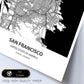 Poster con mapa de San Francisco - USA. Láminas de ciudades de Estados Unidos con mares y ríos en color negro.-Artwork-Nacnic-Nacnic Estudio SL