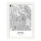 Poster con mapa de San Jose - USA. Láminas de ciudades de Estados Unidos con mares y ríos en color negro.-Artwork-Nacnic-A4-Marco Blanco-Nacnic Estudio SL