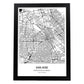 Poster con mapa de San Jose - USA. Láminas de ciudades de Estados Unidos con mares y ríos en color negro.-Artwork-Nacnic-A4-Marco Negro-Nacnic Estudio SL