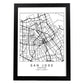 Poster con mapa de San Jose. Lámina de Estados Unidos, con imágenes de mapas y carreteras-Artwork-Nacnic-A4-Marco Negro-Nacnic Estudio SL