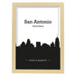 Poster con mapa de Sanantonio - USA. Láminas con Skyline de ciudades de Estados Unidos, Canada, Mexico con sombra negra.-Artwork-Nacnic-A3-Marco Madera clara-Nacnic Estudio SL