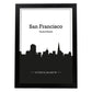 Poster con mapa de Sanfrancisco - USA. Láminas con Skyline de ciudades de Estados Unidos, Canada, Mexico con sombra negra.-Artwork-Nacnic-A3-Marco Negro-Nacnic Estudio SL
