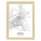 Poster con mapa de Santa Fe - USA. Láminas de ciudades de Estados Unidos con mares y ríos en color negro.-Artwork-Nacnic-A3-Marco Madera clara-Nacnic Estudio SL