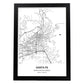 Poster con mapa de Santa Fe - USA. Láminas de ciudades de Estados Unidos con mares y ríos en color negro.-Artwork-Nacnic-A4-Marco Negro-Nacnic Estudio SL