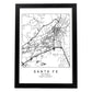 Poster con mapa de Santa Fe. Lámina de Estados Unidos, con imágenes de mapas y carreteras-Artwork-Nacnic-A4-Marco Negro-Nacnic Estudio SL