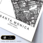 Poster con mapa de Santa Monica. Lámina de Estados Unidos, con imágenes de mapas y carreteras-Artwork-Nacnic-Nacnic Estudio SL