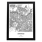 Poster con mapa de Santiago - Chile. Láminas de ciudades de Latinoamérica con mares y ríos en color negro.-Artwork-Nacnic-A4-Marco Negro-Nacnic Estudio SL