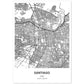 Poster con mapa de Santiago - Chile. Láminas de ciudades de Latinoamérica con mares y ríos en color negro.-Artwork-Nacnic-A4-Sin marco-Nacnic Estudio SL