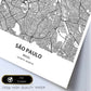 Poster con mapa de Sao Paulo - Brazil. Láminas de ciudades de Latinoamérica con mares y ríos en color negro.-Artwork-Nacnic-Nacnic Estudio SL