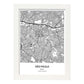 Poster con mapa de Sao Paulo - Brazil. Láminas de ciudades de Latinoamérica con mares y ríos en color negro.-Artwork-Nacnic-A3-Marco Blanco-Nacnic Estudio SL