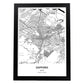 Poster con mapa de Sapporo - Japon. Láminas de ciudades de Asia con mares y ríos en color negro.-Artwork-Nacnic-A3-Marco Negro-Nacnic Estudio SL