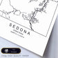 Poster con mapa de Sedona. Lámina de Estados Unidos, con imágenes de mapas y carreteras-Artwork-Nacnic-Nacnic Estudio SL