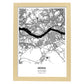 Poster con mapa de Seoul - Corea del Sur. Láminas de ciudades de Asia con mares y ríos en color negro.-Artwork-Nacnic-A3-Marco Madera clara-Nacnic Estudio SL