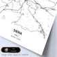 Poster con mapa de Siena - Italia. Láminas de ciudades de Italia con mares y ríos en color negro.-Artwork-Nacnic-Nacnic Estudio SL