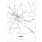Poster con mapa de Siena - Italia. Láminas de ciudades de Italia con mares y ríos en color negro.-Artwork-Nacnic-A4-Sin marco-Nacnic Estudio SL