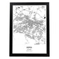 Poster con mapa de Sofia - Bulgaria. Láminas de ciudades de Europa con mares y ríos en color negro.-Artwork-Nacnic-A4-Marco Negro-Nacnic Estudio SL
