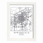 Poster con mapa de Springfield. Lámina de Estados Unidos, con imágenes de mapas y carreteras-Artwork-Nacnic-A3-Marco Blanco-Nacnic Estudio SL