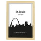 Poster con mapa de Stlouis - USA. Láminas con Skyline de ciudades de Estados Unidos, Canada, Mexico con sombra negra.-Artwork-Nacnic-A4-Marco Madera clara-Nacnic Estudio SL